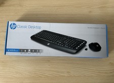 HP Classic Desktop Wireless Keyboard and Mouse Combo USB Receiver New Open Box
