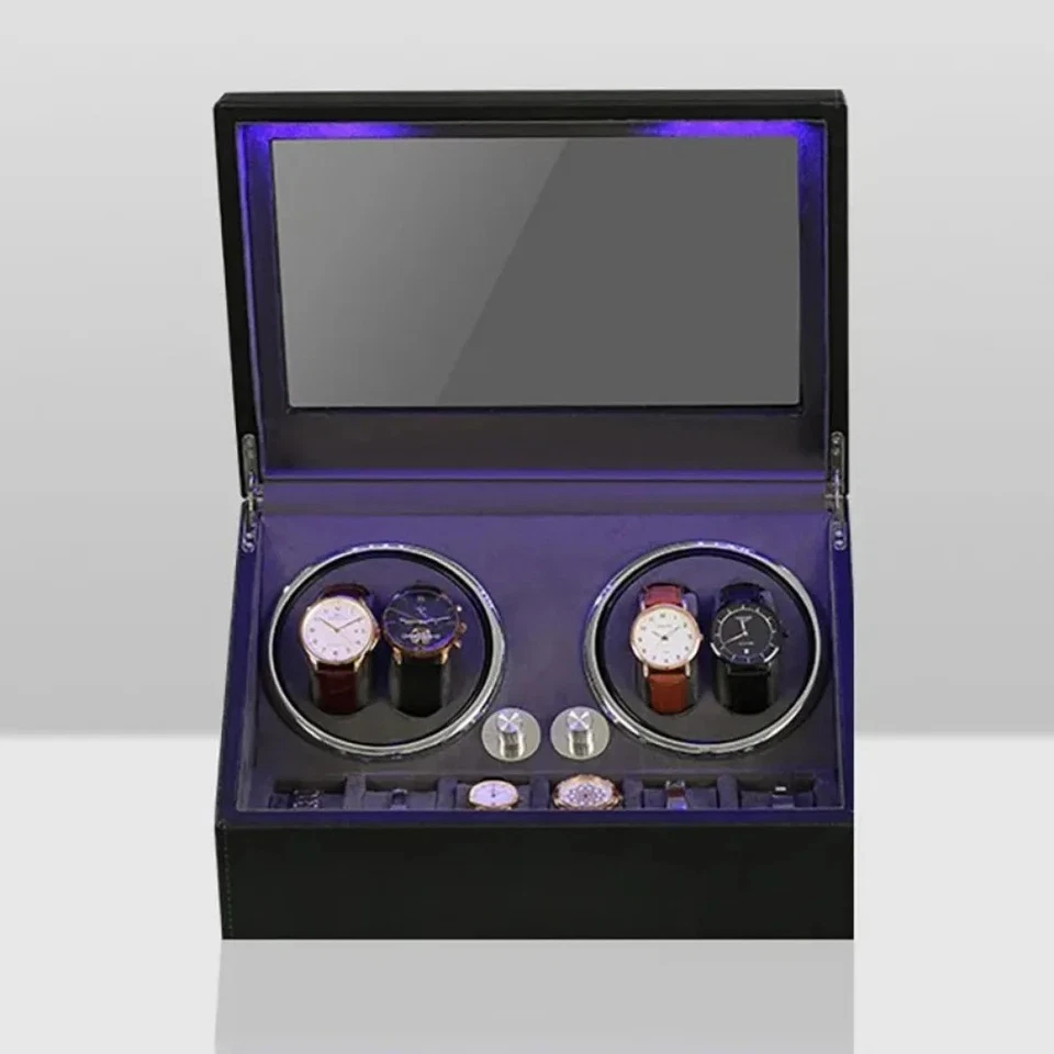 Коробка намоточной машины для двойных часов 4 слота светодиодная вилка Au - Изображение 3 из 4