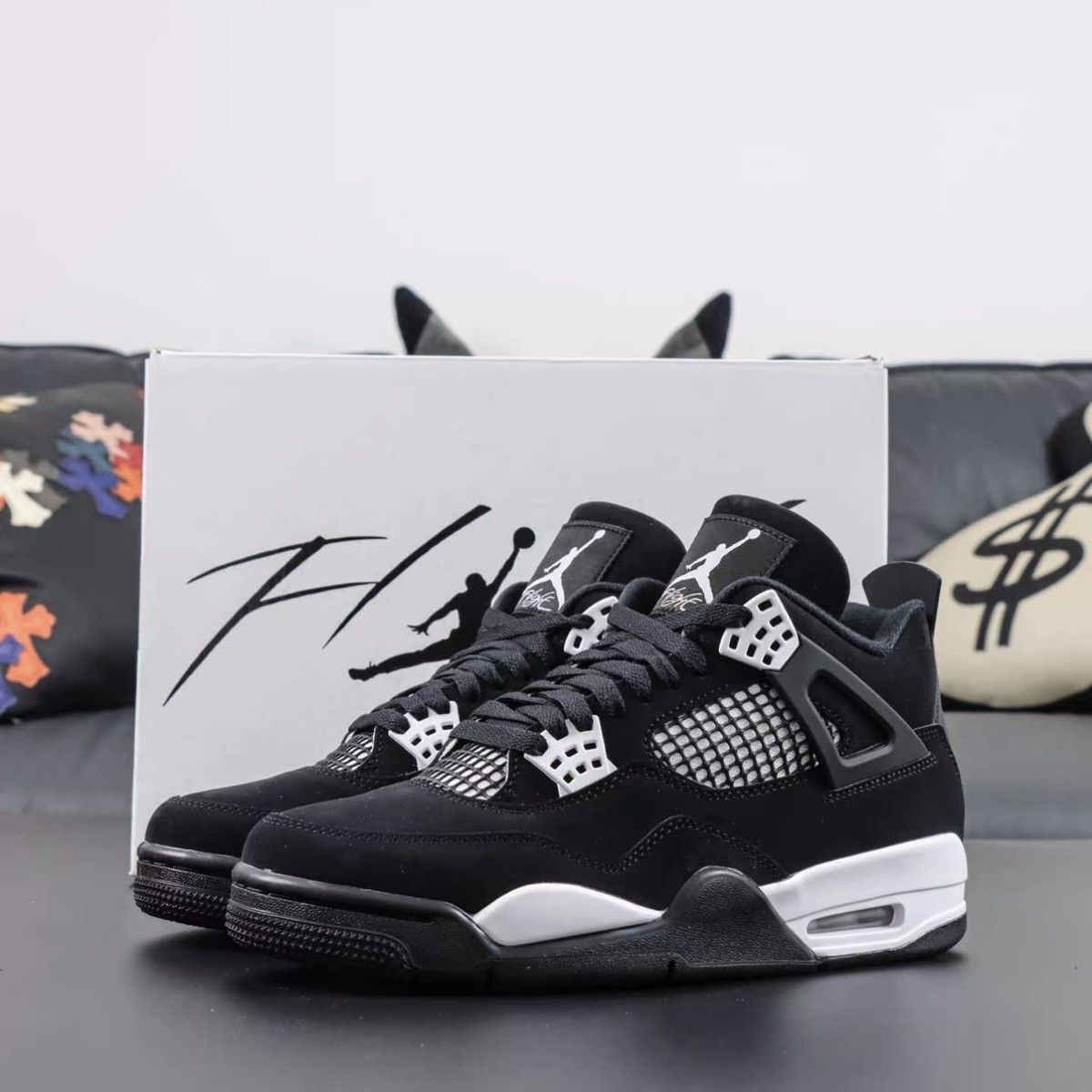 スニーカー Jordan 4 Retro \"White Thunder\" 22.5 Air Jordan 4 Retro 'White Thunder' — Kick Game