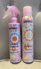 AMIKA: Top Gloss Shine Spray 4.8 Oz. /Brooklyn Bombshell Blowout Spray 6.7 Oz.
