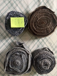 Rug Hooking Wool Strips 4 Rolls 1 3/4 Inches 100% Wool Rug Hooking