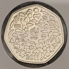 2011 WWF BUNC Brilliant Proof Uncirculated UK GB 50p Coin