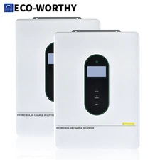 ECO-WORTHY 2Pack 12KW 48V Solar Hybrid Inverter 120V/220V Split Phase