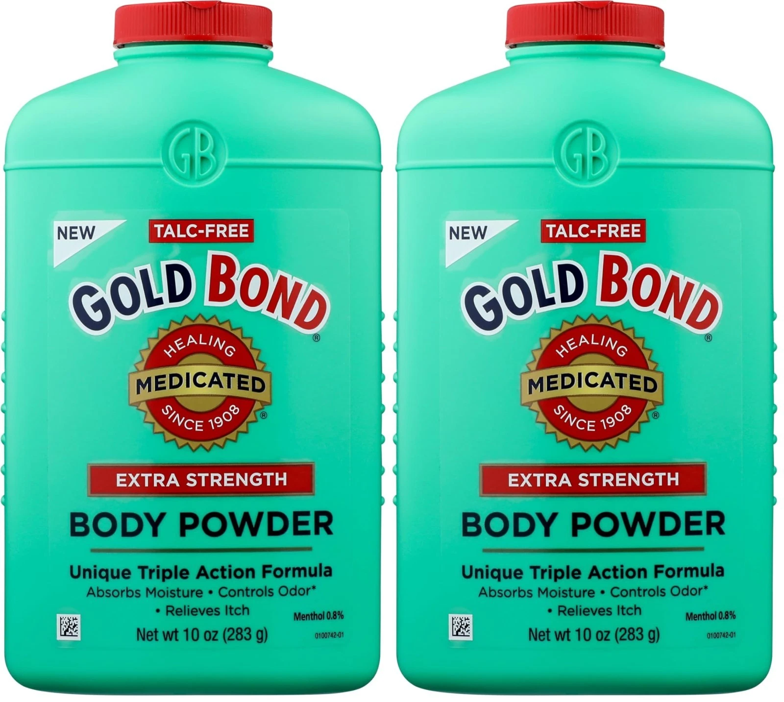 Extra Strength Talc-Free Body Powder 10 oz | Cooling Itch Relief | Pack of 2