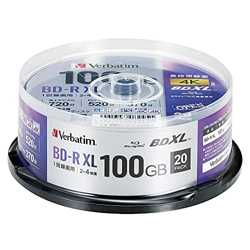 Verbatim VBR520YP20SD4 Blu-ray Disc 20 Spindle 100GB BD-R XL Printable 4X Speed - Picture 1 of 6
