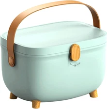 Oval Storage Box Household Double Layer Large Capacity Multicompartment Organize