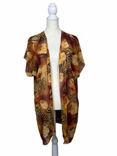 Vintage Secret Treasures Floral Kimono Duster Robe Cover Up Boho Festival M/L