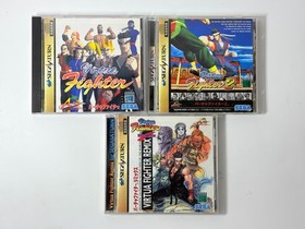 Lot of 3 Sega Saturn Virtua Fighter 1 2 Remix Fighting Games Japan With Manual