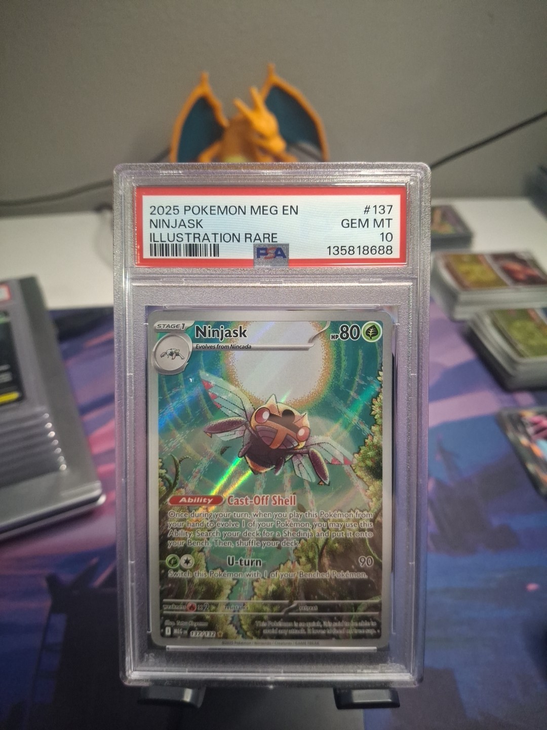 2025 POKÉMON MEGA EVOLUTION #137 NINJASK ILLUSTRATION RARE GEM MINT PSA 10