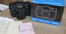 Holga 120 SF Film Camera Flash Vintage Black 1980s Strap Germany w/ Box EXC