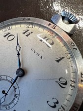 military pocket watch Swiss-made CYMA working TRUSTY case manual winding Auth
