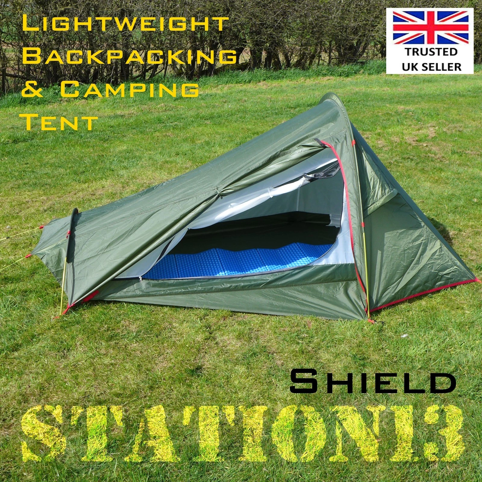 Camping Tent, Lightweight 1 Person, 3 Season - STATION13 'SHIELD' - Just 1.6kgs!