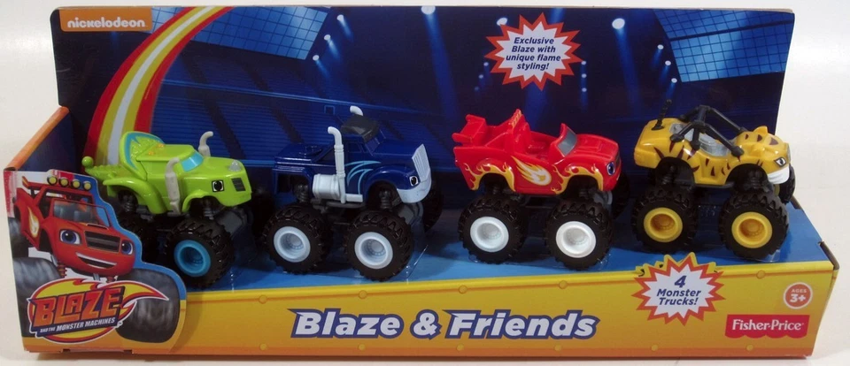 Blaze and the Monster Machines Paquete de 4 Vehículos de Plástico Rayas Zeg Crusher Blaze Foto 2 de 2