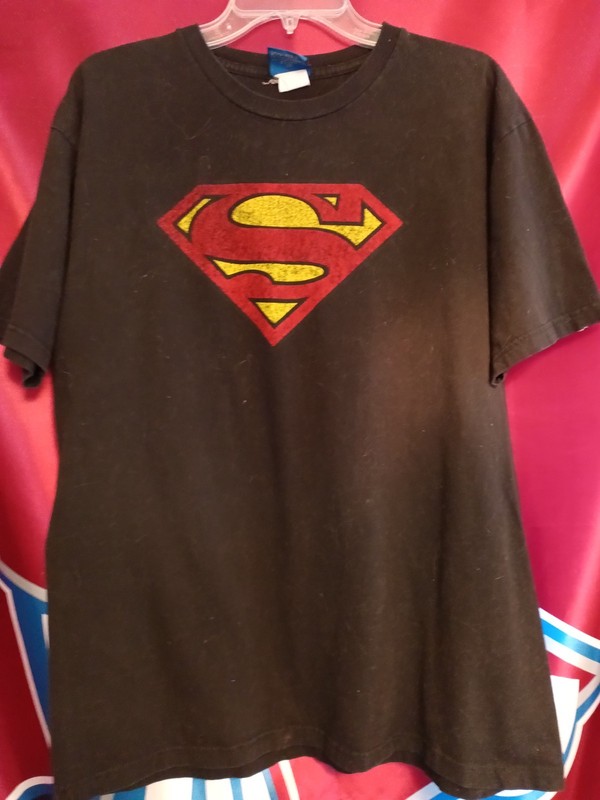 DC Comics Superman T-shirt with Emblem Black Solid Large