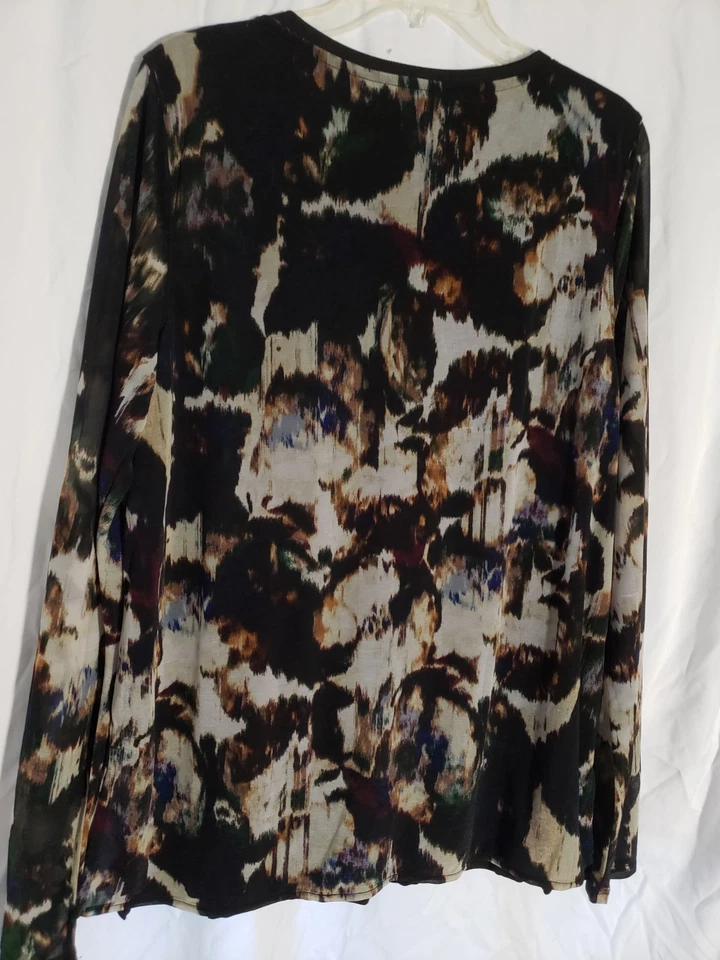 Top de mujer Simply Vera Wang manga larga negro/blanco, talla XL Foto 2 de 4