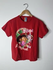 Vintage Nick Jr Tshirt Girls Red Medium Graphic Short Sleeve Causal Every Day 