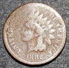 1882 Indian Head Cent Penny Copper Antique U.S.A. One Cent Coin