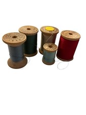 Five vintage wood spools Belding Corticelli thread, Thread Different Colors
