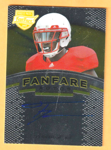 TJ Graham N.C. State Wolfpack AUTO 2012 Press Pass Fanfare Raleigh 1A