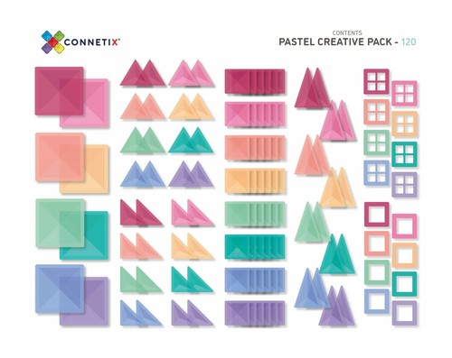 Connetix Tiles 120 Piece Pastel Creative Pack - Picture 3 of 6