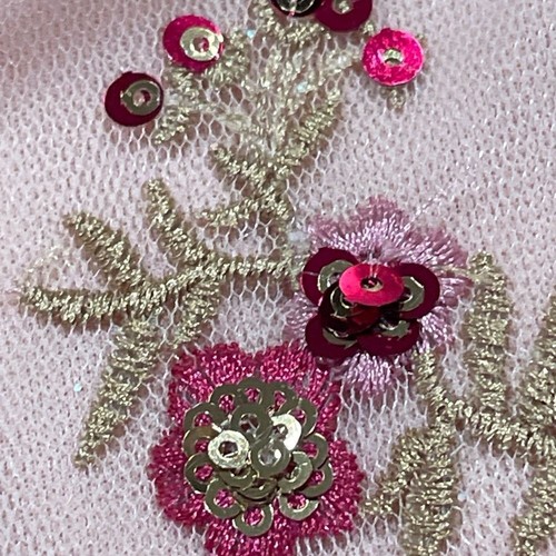 Rare Editions Pink Tulle Dress with Floral Embroidery. Kids X-Large - Picture 3 of 5