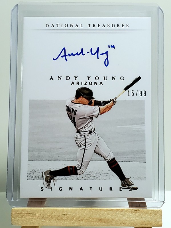 Andy Young RC 2021 Panini National Treasures Rookie On-Card Auto 15/99 D'backs