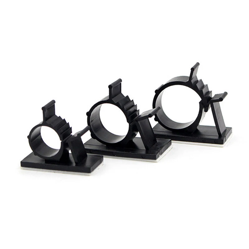 Nylon Self Adhesive Adjustable Cable Clips Wires Cord Holder Clamp Organizer - Image 2 of 4