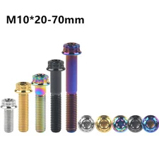 4Pcs Titanium Bolt M10x20-70mm Flange 12-Point Socket Torx Head Screws P1.25/1.5