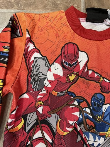 Vintage 2004 Power Rangers Dino Thunder Kids Long Sleeve Jersey T Shirt Size 5 6 - Picture 2 of 22