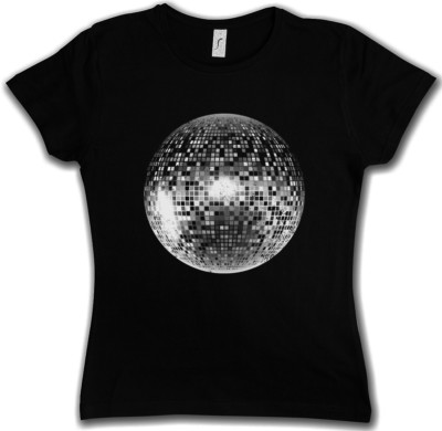 DISCO LIGHT I T-SHIRT Retro Oldies Nerd Techno Club Mirror Ball Star