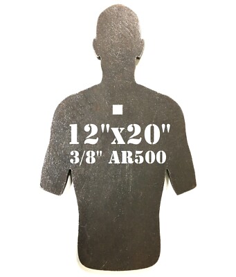 AR500 3/8'' Combatant Silhouette 12'' x 20'' Steel Shooting Range Gong Metal Target