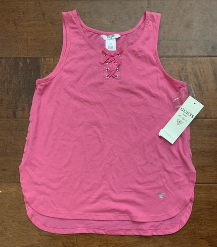 pink guess tank top