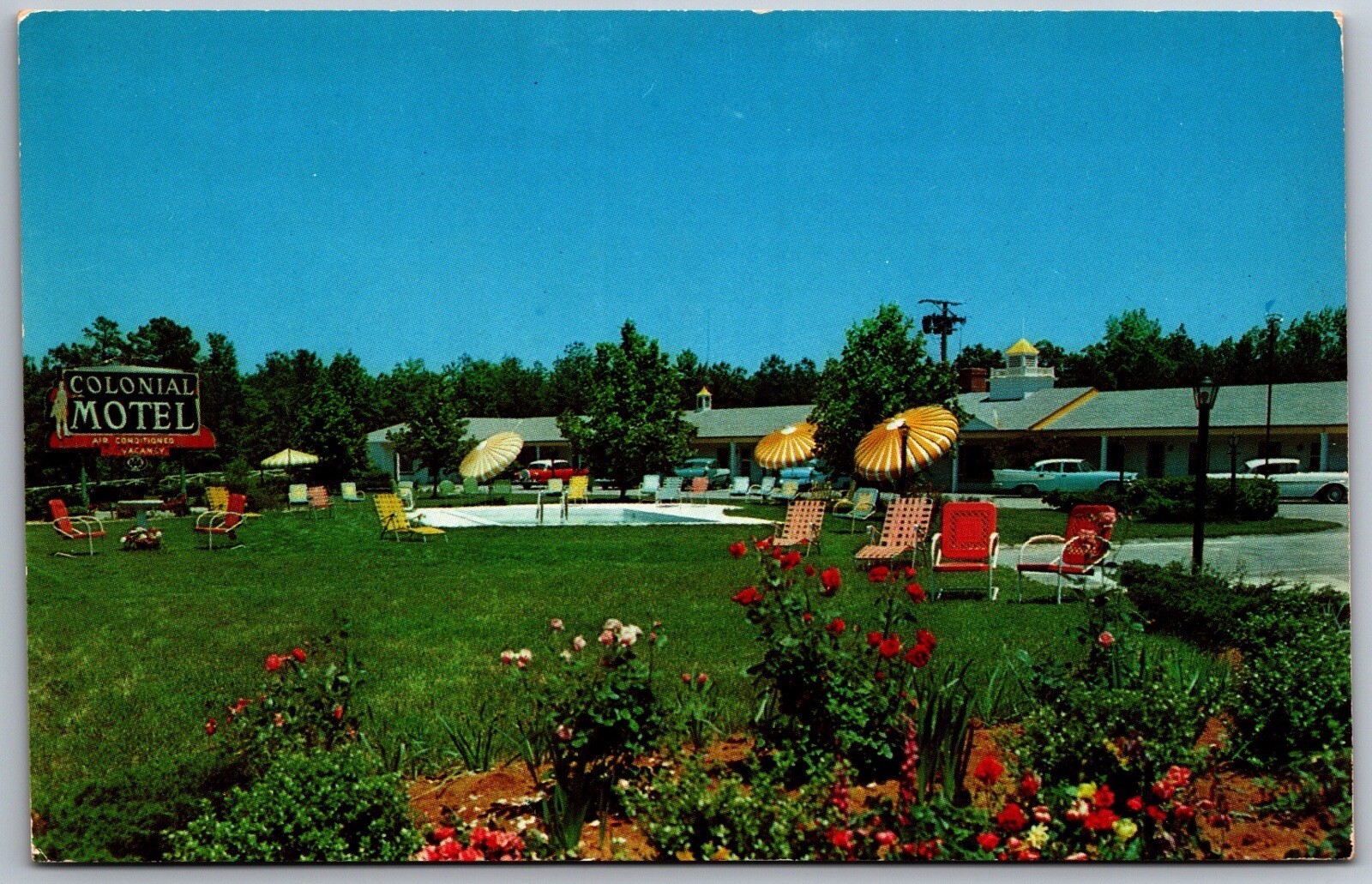 Colonial Motel & Jarratt Restaurant Jarratt VA Unposted Chrome Postcard