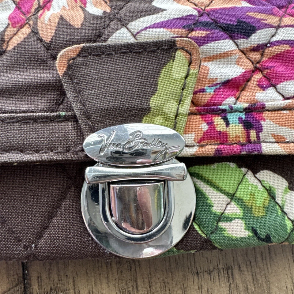 Vera Bradley Rosa Inglesa Identificación Tarjeta Moneda Billetera Llavero Foto 2 de 4