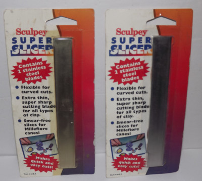 SCULPEY Polyform Clay Super Slicer Tool 2 New Packages 4 Blades