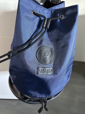 BRAND NEW IN PACKAGING Versace Medusa Perfume Backpack Travel Bag Black & Blue NEW Versace Parfums Blue Black Nylon Medusa Logo Backpack  main image 3