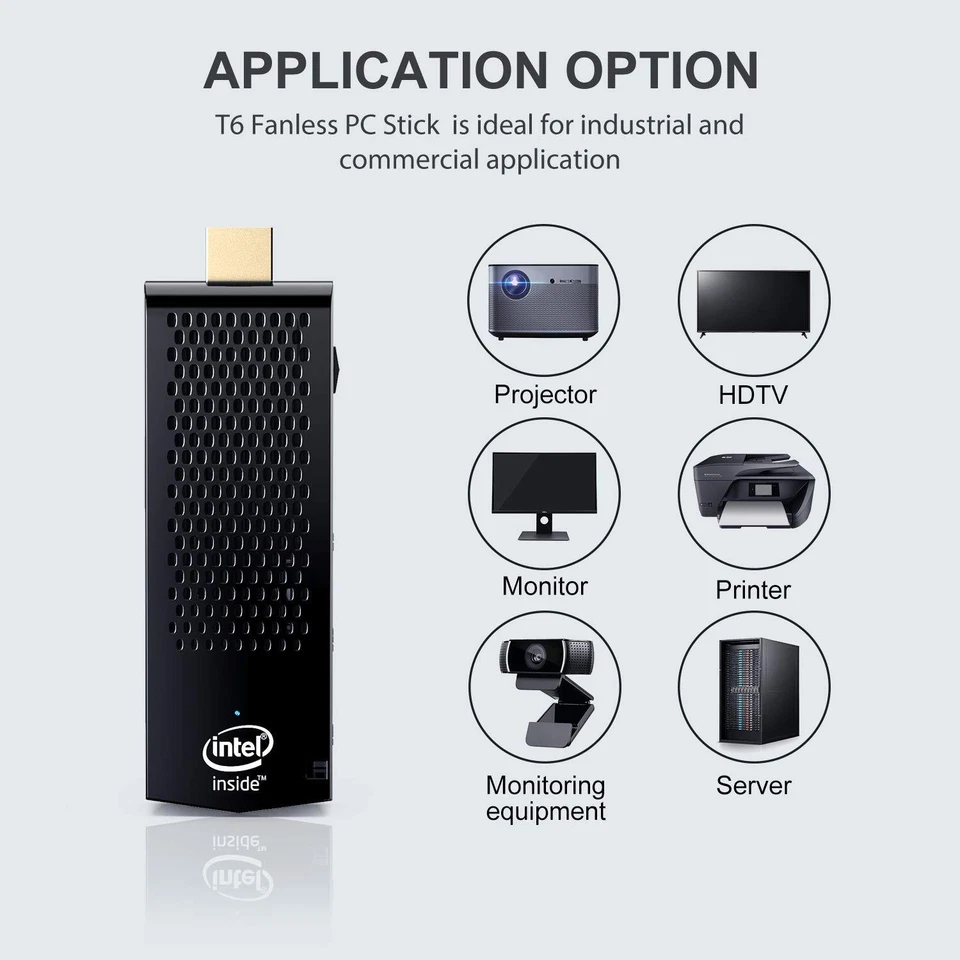 Fanless Mini PC Computer Stick Windows 10 Professional Intel Atom 4K HDMI Linux - Image 4 of 4