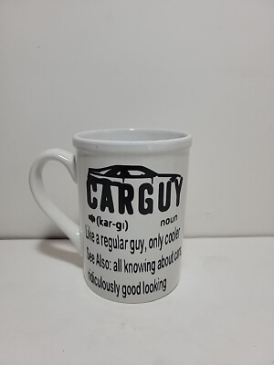 Royal Norfolk  ''Car Guy''  White Stoneware Coffee Mug Dinnerware Cup Large 10 Oz