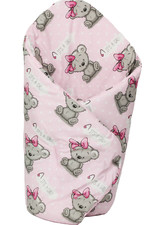 BABY SWADDLE WRAP SNUGGLE NEWBORN BLANKET PRAM QUILT SLEEPING BAG pink TEDDY