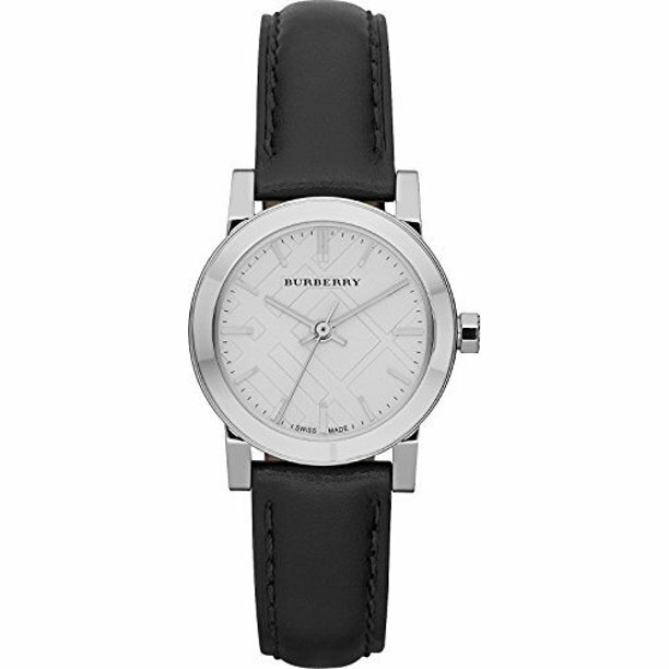 NEW BURBERRY 'THE CITY' BU9206 SILVER/LEATHER CHECK WOMENS QUARTZ