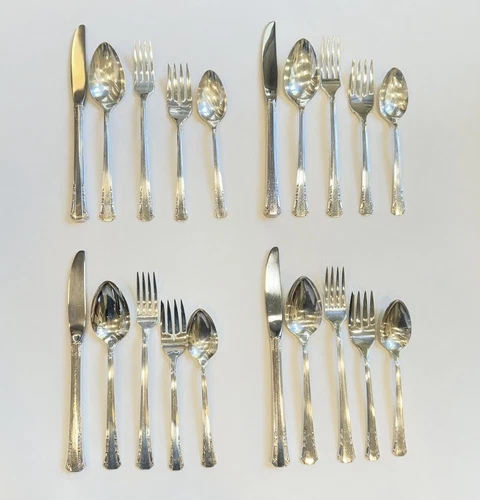Vtg 1881 Rogers Oneida Ltd. DEL MAR 20 Piece Flatware Service For 4 Floral