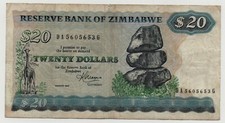 ZIMBABWE 20 DOLLARS 1983 PICK 4 C LOOK SCANS 