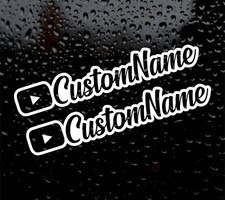 2 X YouTube PERSONALISED NEW LOGO VINYL DECAL STICKER social media you tube