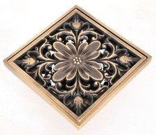 Antique Brass Square Floor Waste Grates Bathroom Shower Drain Floor Drain ahr042