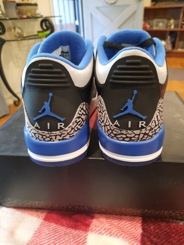 Air Jordan 3 Retro Sport Blue 136064 007 Black Sport Blue-Wolf Grey Sz 10.5 RARE - Picture 6 of 7