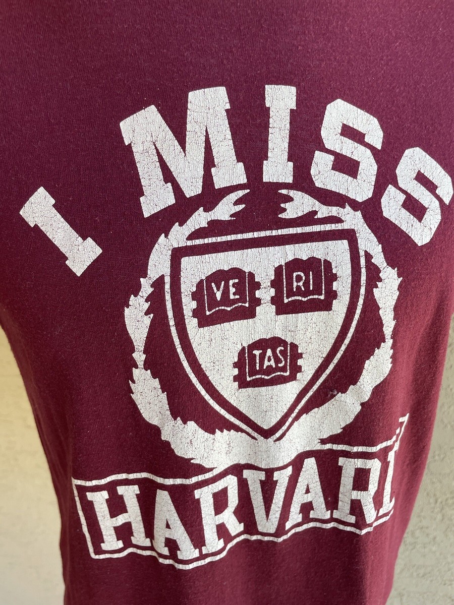 Vintage 80s Champion Harvard University Shirt Maroon Single Stitch