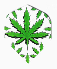 MARIJUANA White Standard Dart Flights 5 sets 15 flights - 75 Micron tracked