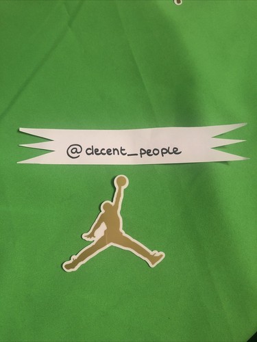 Air Jordan Classic Złota Wysoki połysk 8 cm Naklejka Jumpman 10/10 JAKOŚĆ! Oryginał - Zdjęcie 2 z 6