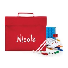 Personalised Bookbag Printed with Name, perfect for School - Red Book Bag