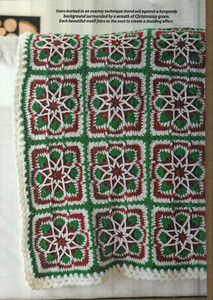 CHRISTMAS STAR BLANKET AFGHAN HOME DECOR CROCHET PATTERN INSTRUCTIONS